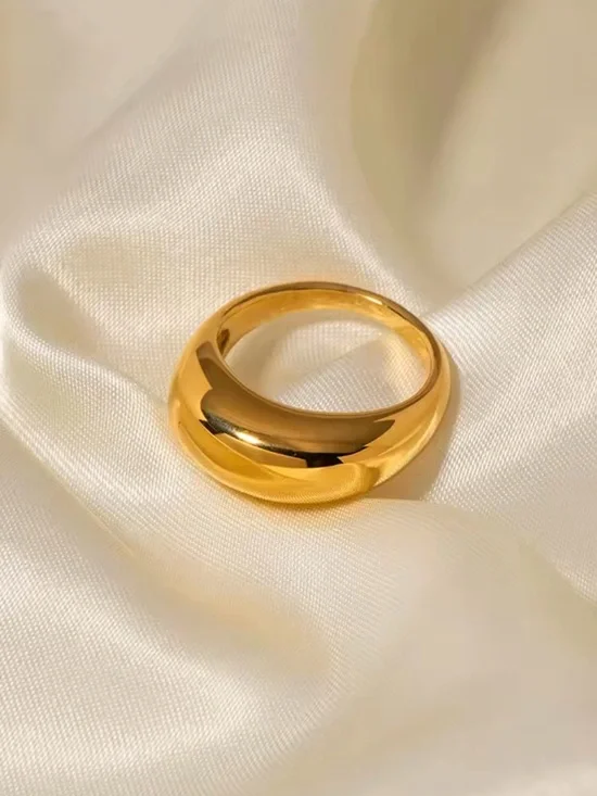 SIZE 8 | 18K Gold Plated Chunky Dome Ring - Picture 6 of 11